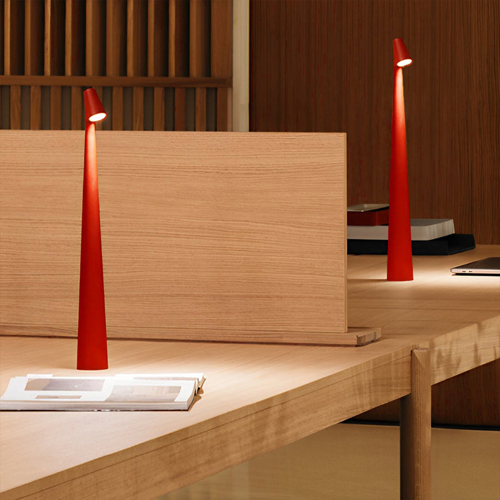 Modern Dimmable Cone-Shaped Metal LED Table Lamp for Home Decor