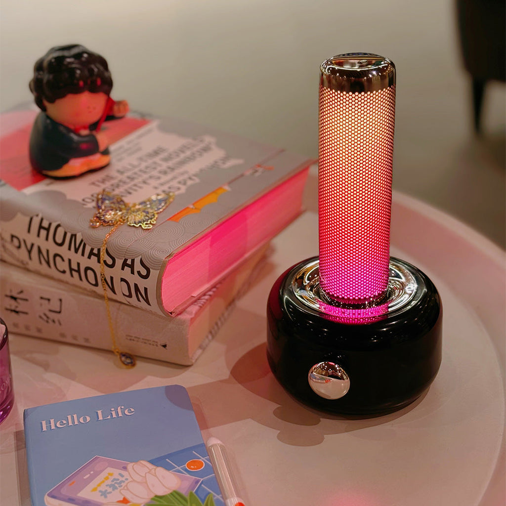 Sleek Metallic RGB Ambient Table Lamp for Modern Home Decor & Offices