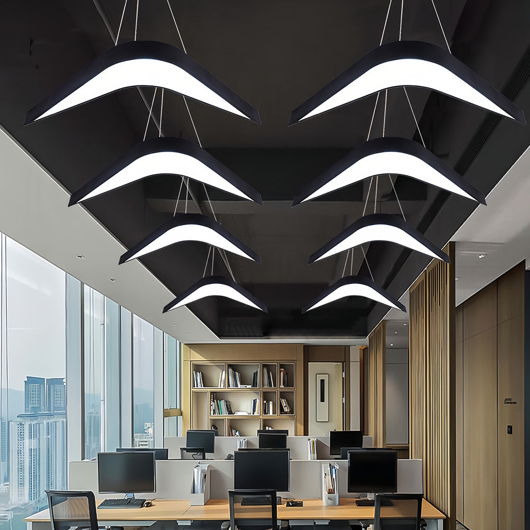 Stylish Black Wrought Iron Swallowtail Chandelier for Dining Room Lighting