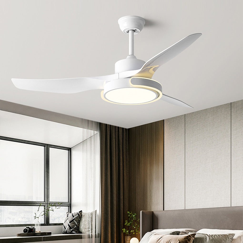 Brushed Nickel Remote Control Ceiling Fan Light with Dimming for Living Room
