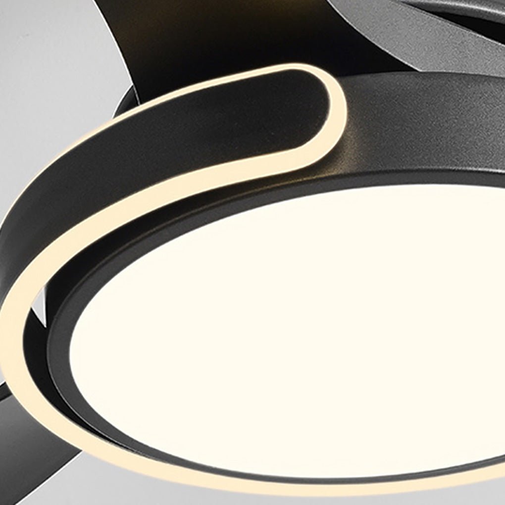 Modern White LED Remote Control Ceiling Fan Light with Dimming, Ideal for Living Room