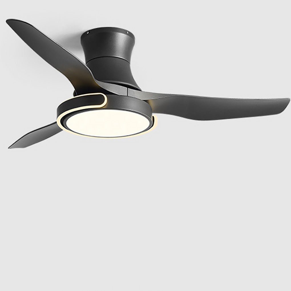 Modern White LED Remote Control Ceiling Fan Light with Dimming, Ideal for Living Room