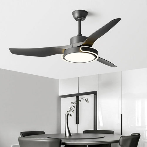 Brushed Nickel Remote Control Ceiling Fan Light with Dimming for Living Room