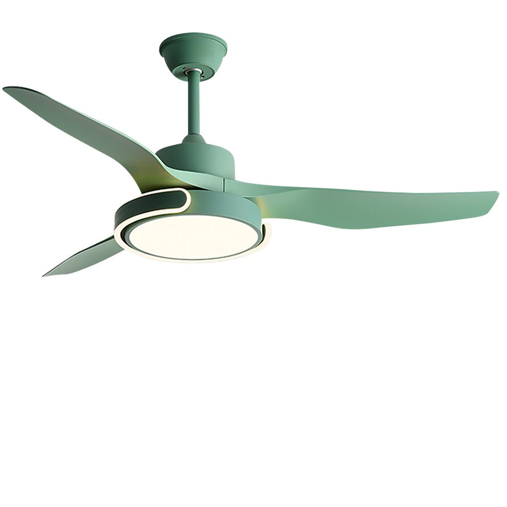 Modern White LED Remote Control Ceiling Fan Light with Dimming, Ideal for Living Room