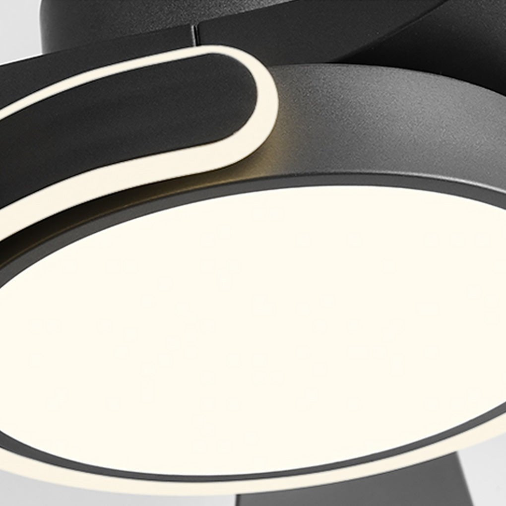 Modern White LED Remote Control Ceiling Fan Light with Dimming, Ideal for Living Room