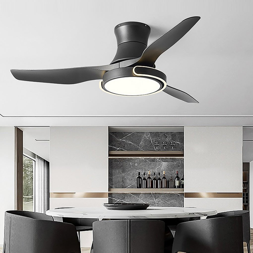 Brushed Nickel Remote Control Ceiling Fan Light with Dimming for Living Room