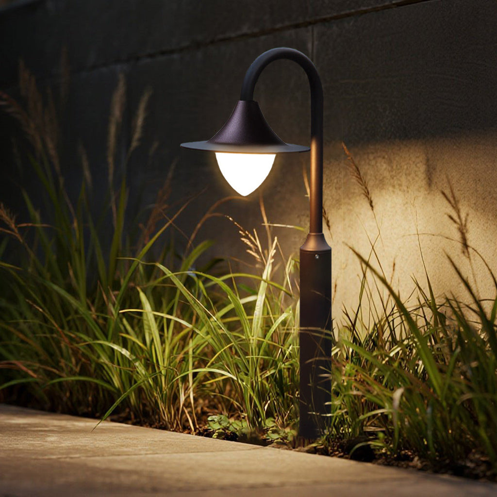 Minimalist Black Metal LED Garden Path Light for Outdoor Elegance