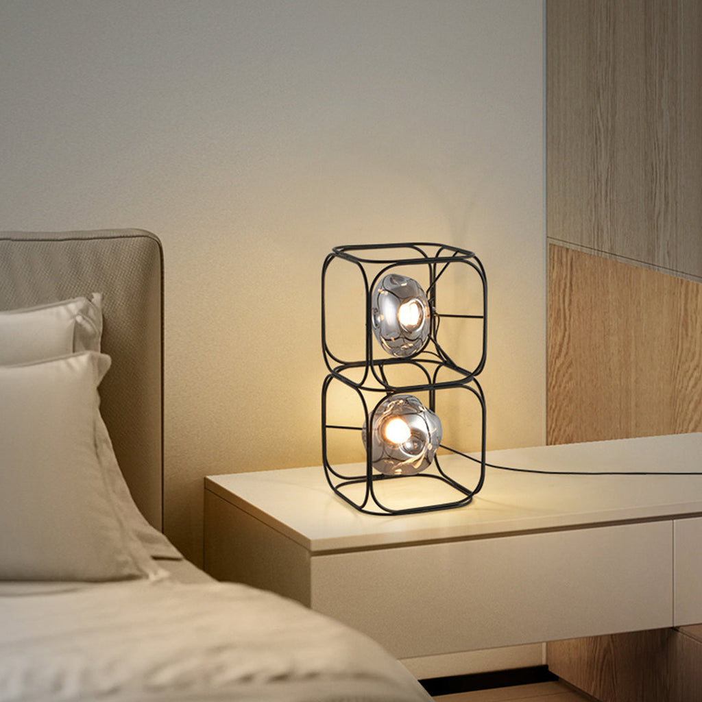 Stylish White LED Eye-Care Cube Table Lamp for Modern Home Decor