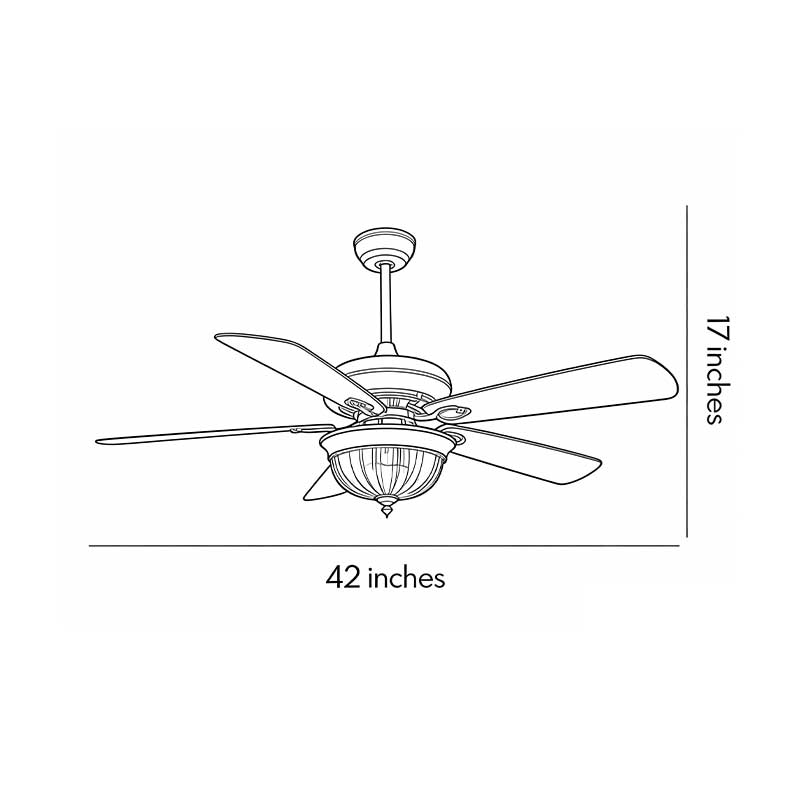 Rustic Metal Brown Blade Ceiling Fan Light Fixture for Country-Style Homes