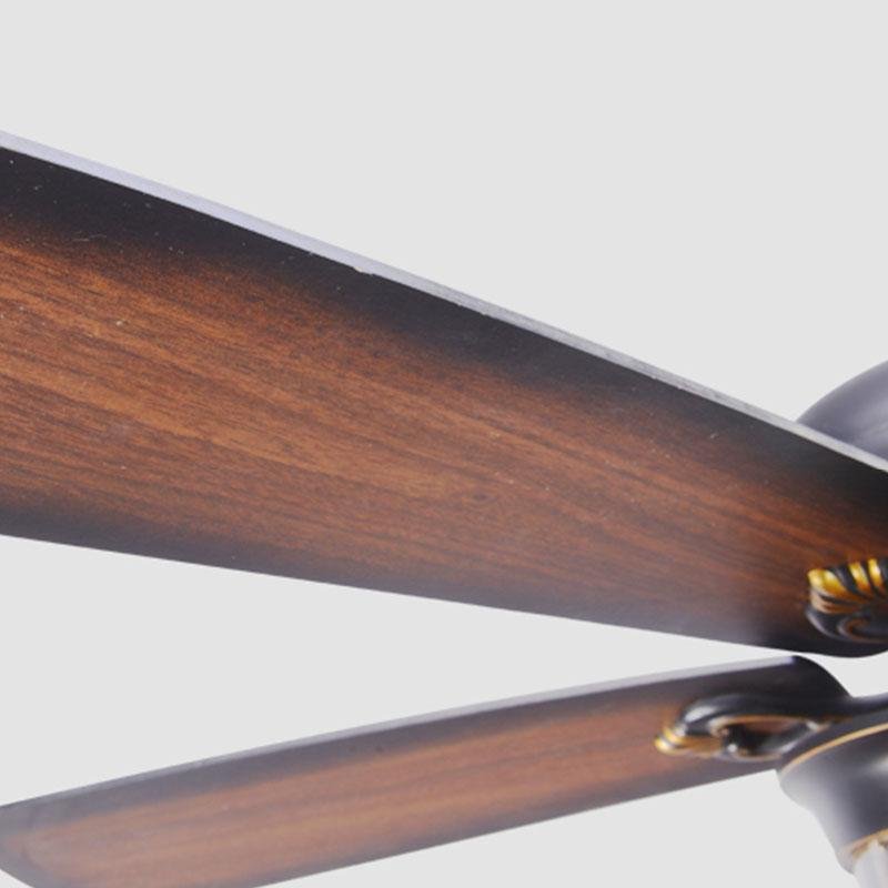 Rustic Metal Brown Blade Ceiling Fan Light Fixture for Country-Style Homes