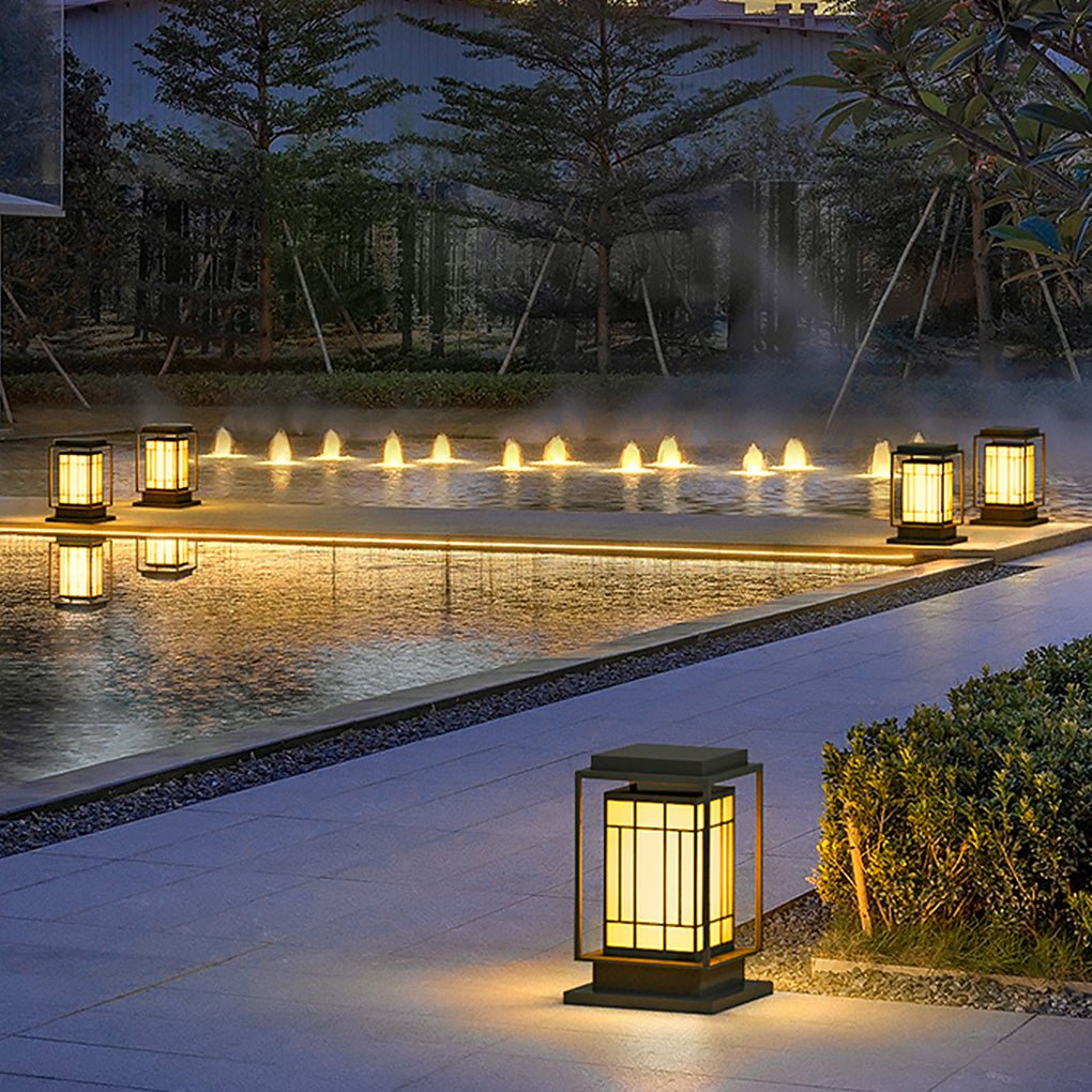 Elegant Retro Asian-Inspired LED Solar Path Lights for Outdoor Decor
