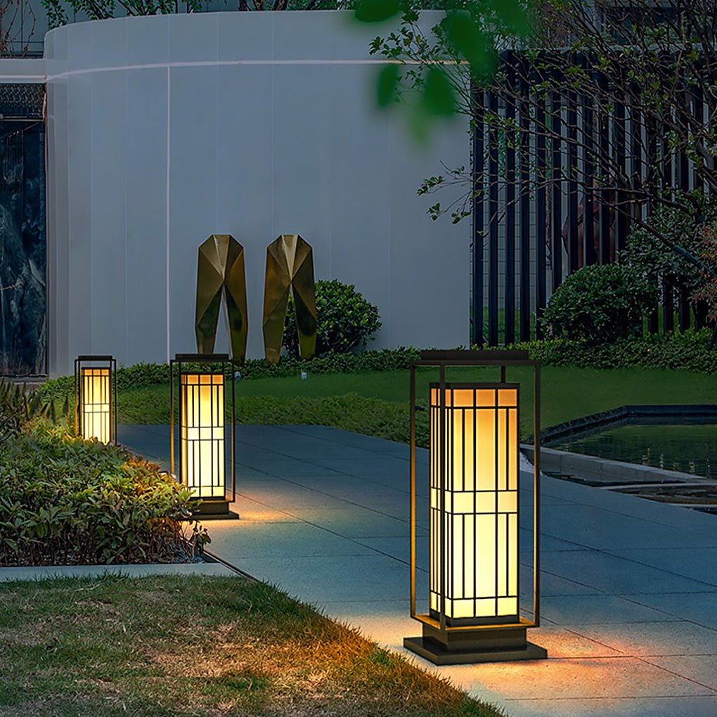 Elegant Retro Asian-Inspired LED Solar Path Lights for Outdoor Decor