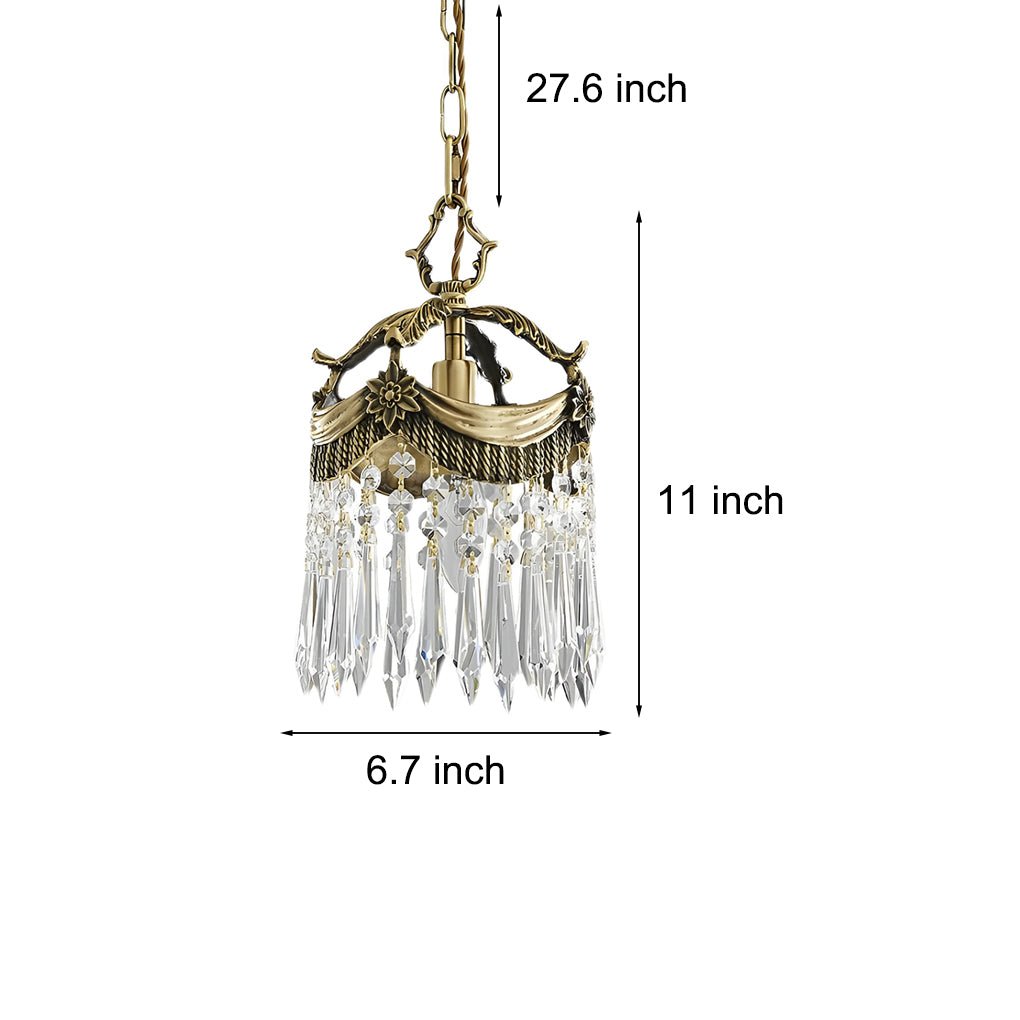 Elegant Vintage Crystal Tassel Pendant Light for French-Style Interiors