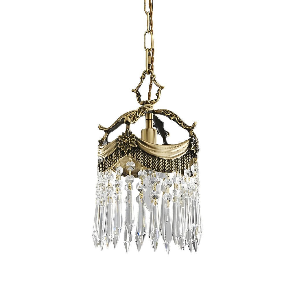 Elegant Vintage Crystal Tassel Pendant Light for French-Style Interiors