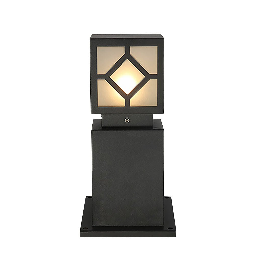 Retro European Solar Square Bollard Light for Garden Pathway Lighting