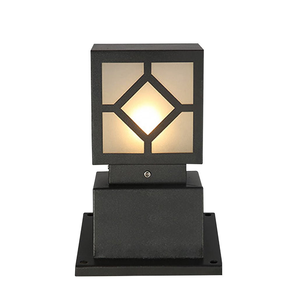 Retro European Solar Square Bollard Light for Garden Pathway Lighting