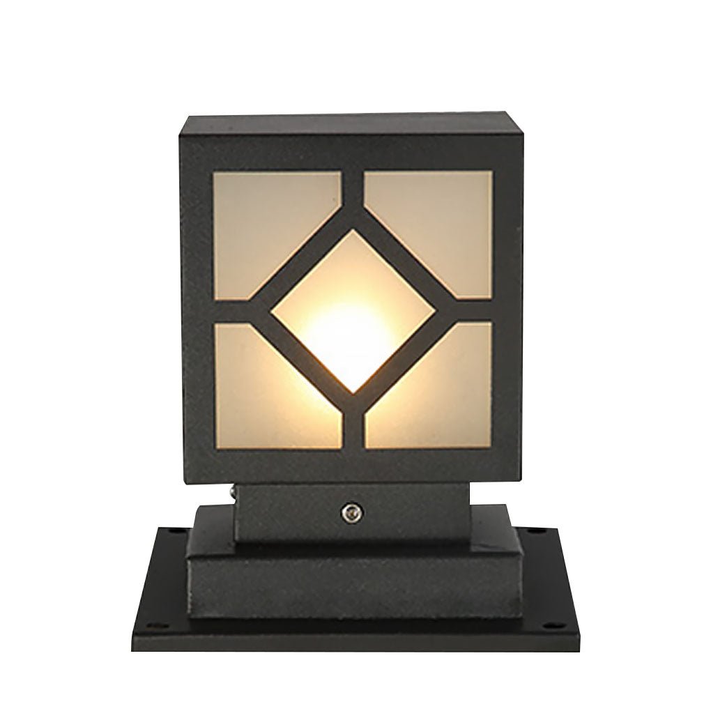 Retro European Solar Square Bollard Light for Garden Pathway Lighting
