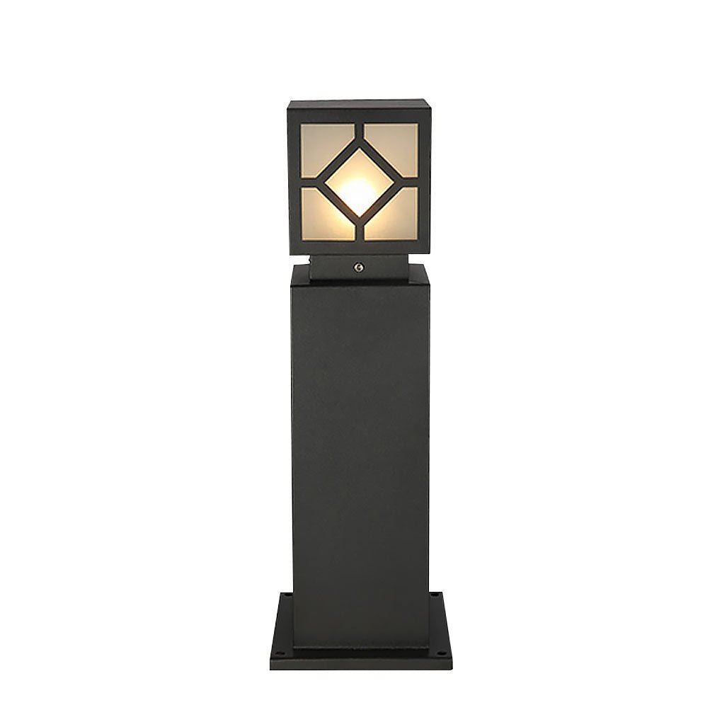 Retro European Solar Square Bollard Light for Garden Pathway Lighting