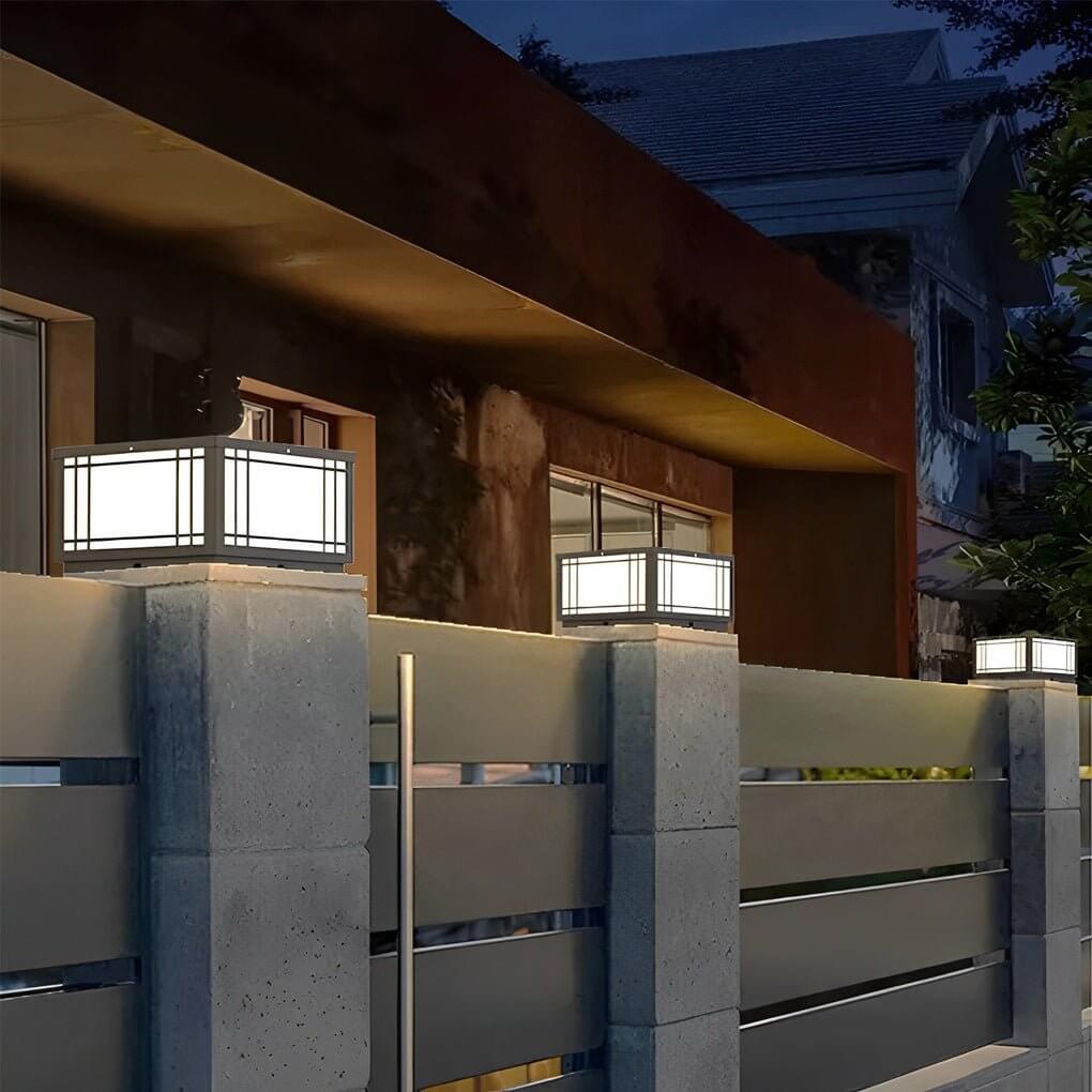 Vintage Square Waterproof LED Pillar Light Fixture for Outdoor Spaces