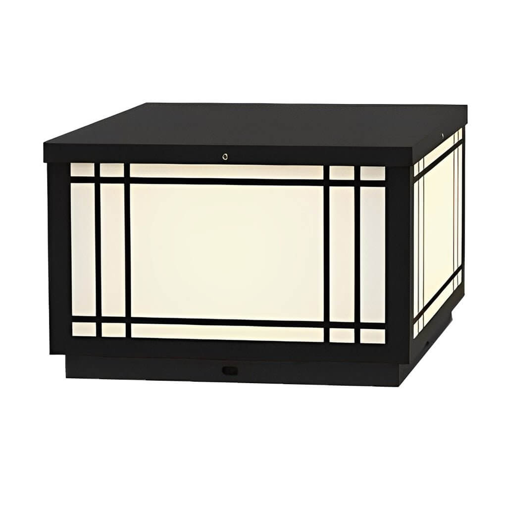 Vintage Square Waterproof LED Pillar Light Fixture for Outdoor Spaces