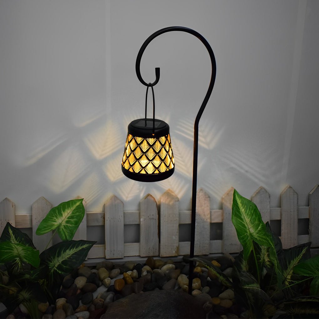 Vintage-Style Iron Mesh Solar Lanterns - 2PCS LED Outdoor Hanging Lights