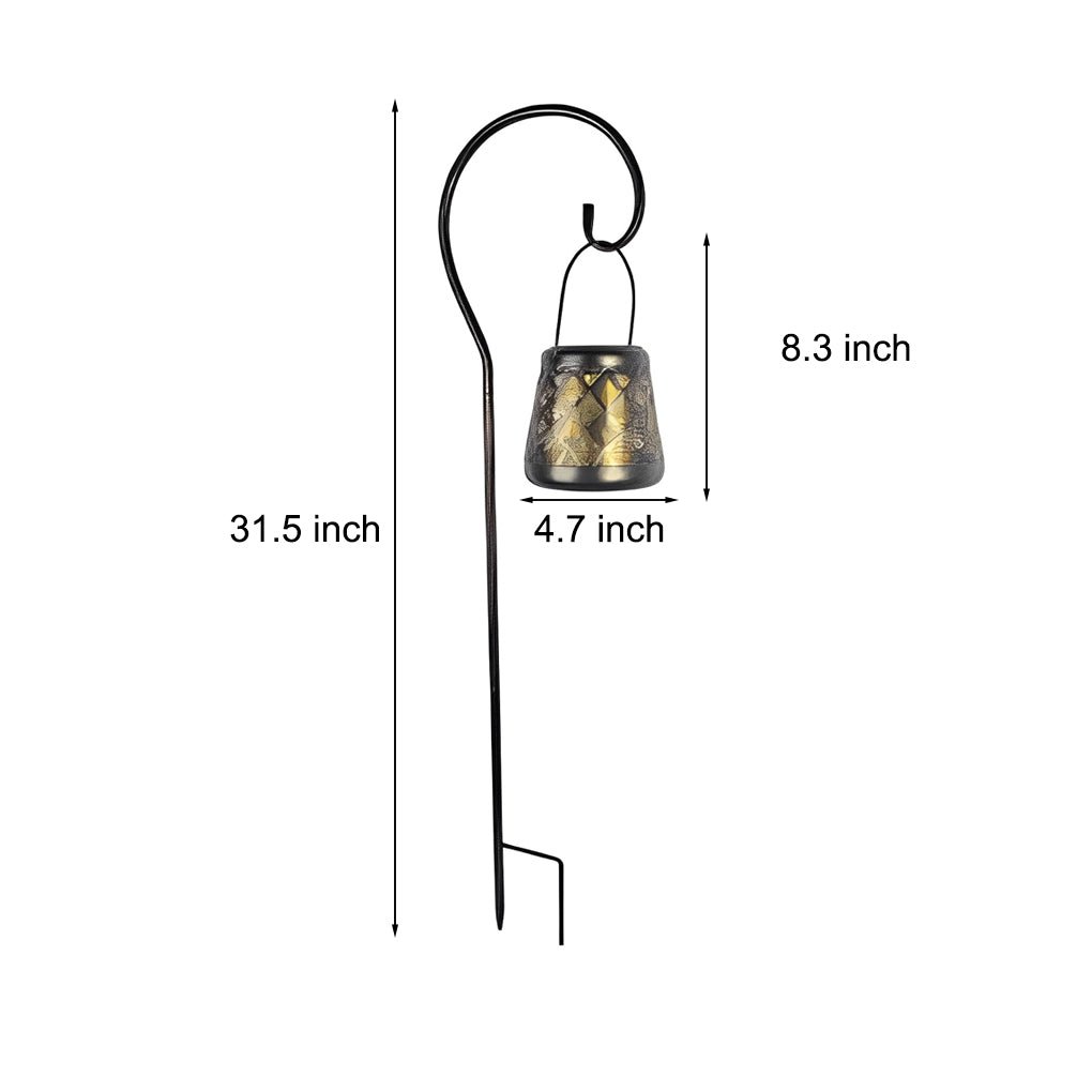 Vintage-Style Iron Mesh Solar Lanterns - 2PCS LED Outdoor Hanging Lights