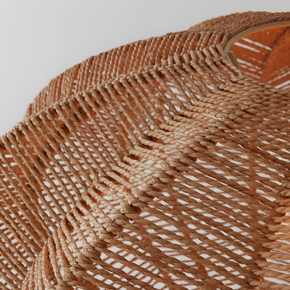 Vintage Hemp Rope Chandelier in Japanese Wabi-Sabi Style for Living Room