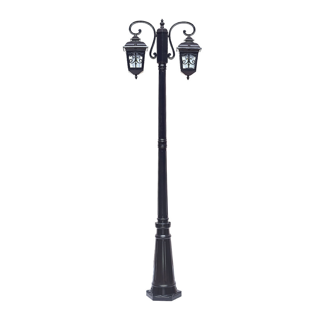 Vintage Black Metal Waterproof Lamp Post for Garden & Pathway Lighting