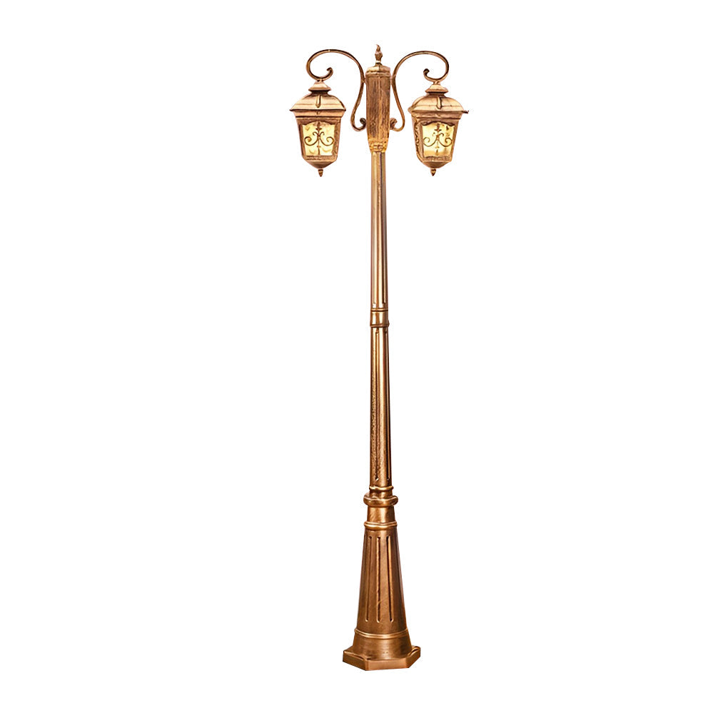 Vintage Black Metal Waterproof Lamp Post for Garden & Pathway Lighting