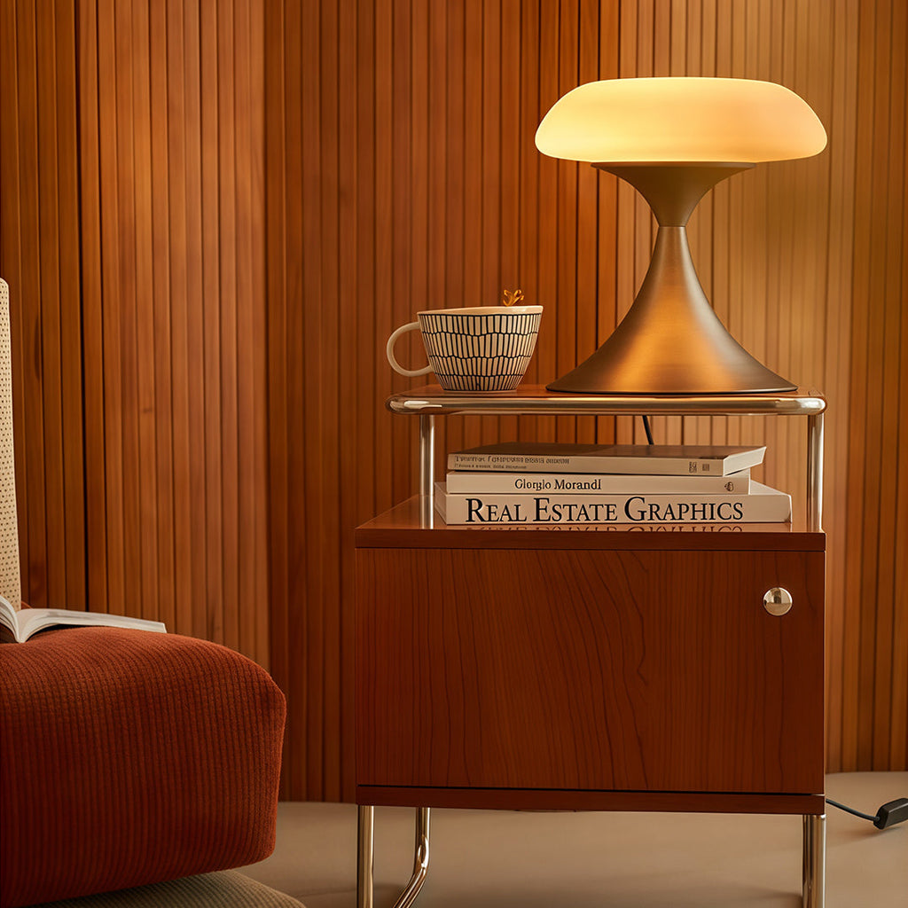 Vintage Mushroom Shaped Table Lamp in Elegant White Ceramic for Cozy Rooms