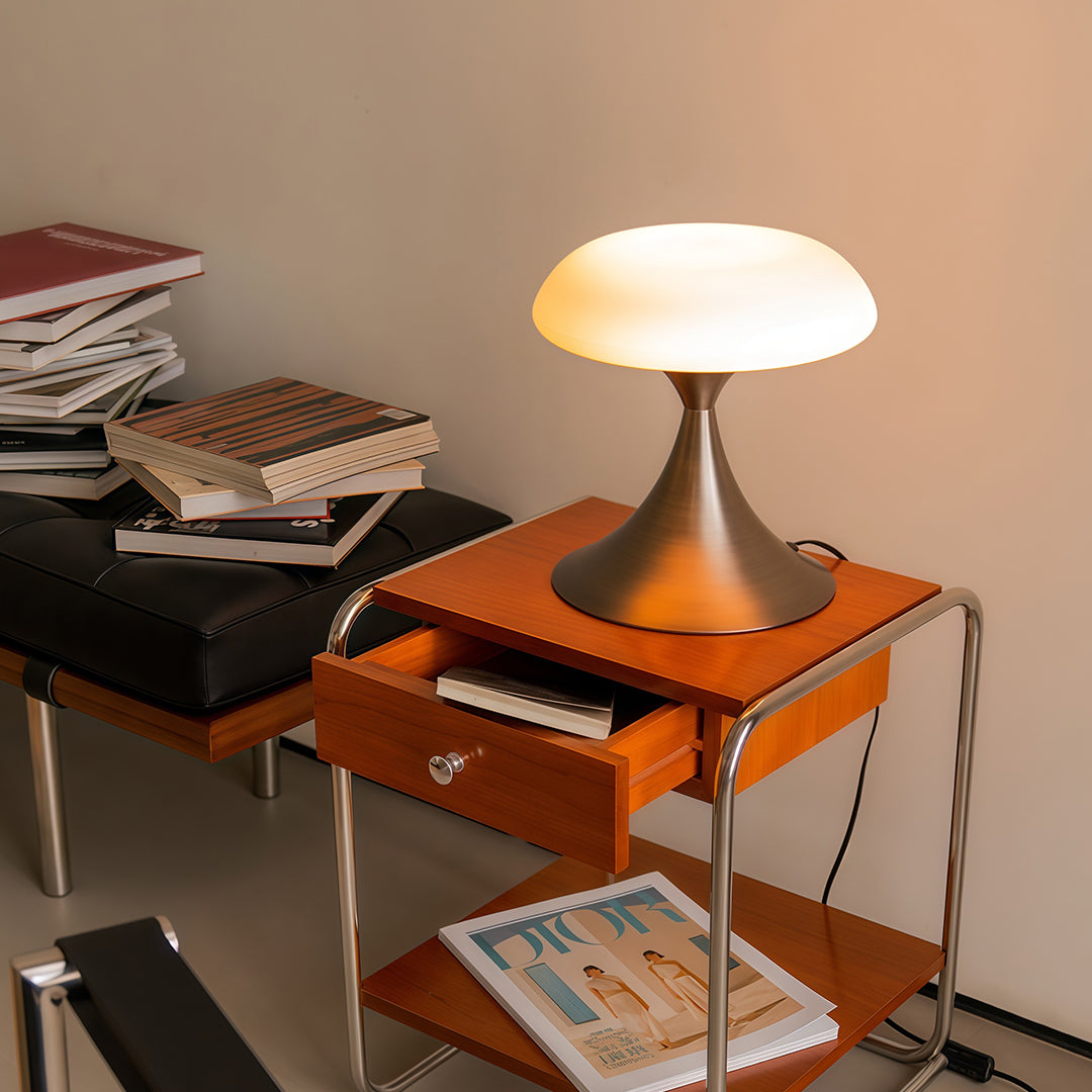 Vintage Mushroom Shaped Table Lamp in Elegant White Ceramic for Cozy Rooms