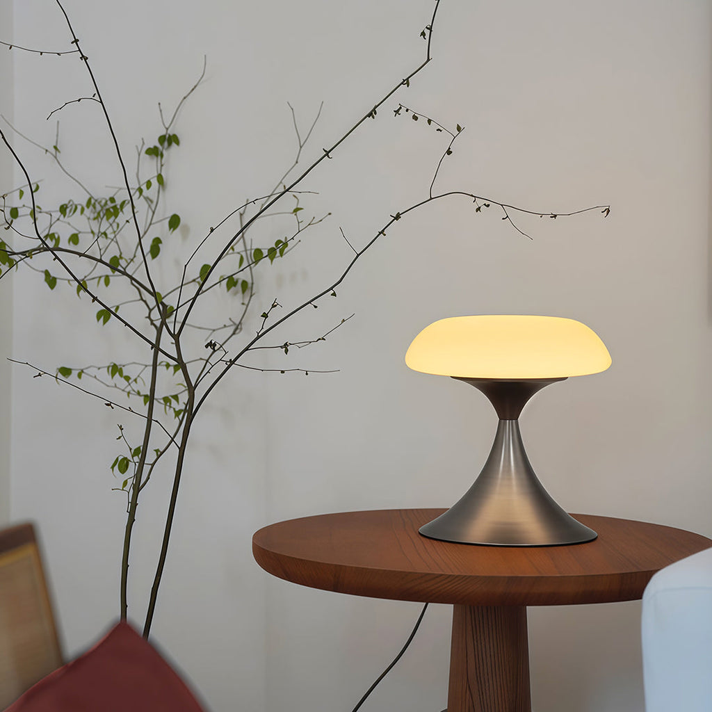 Vintage Mushroom Shaped Table Lamp in Elegant White Ceramic for Cozy Rooms