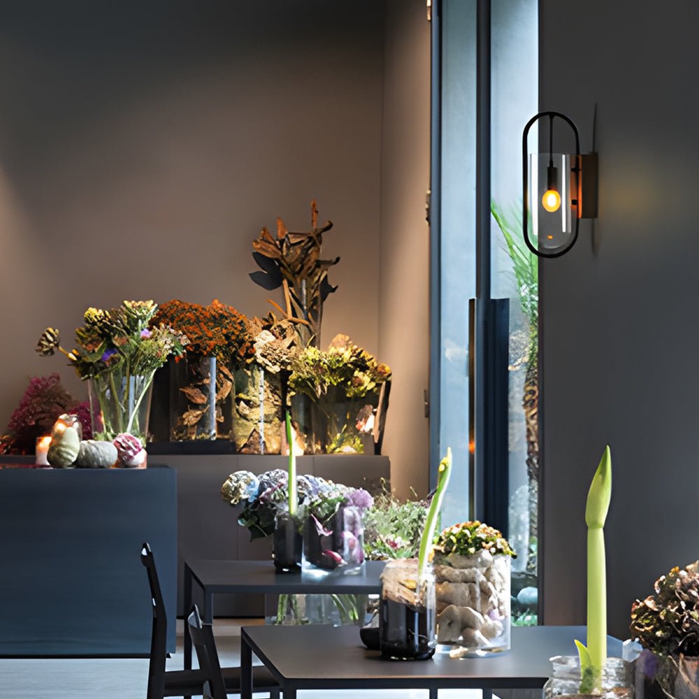 Nordic Retro LED Wall Light with Wood Base & Glass Shade for Any Room