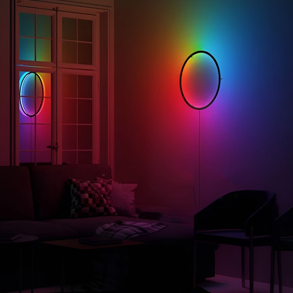 Modern Black RGB LED Ring Well Light Fixture for Home Decor Accent