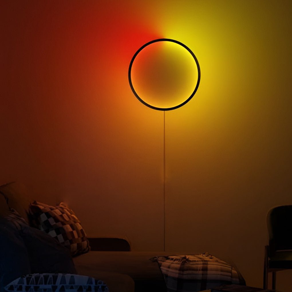 Modern Black RGB LED Ring Well Light Fixture for Home Decor Accent