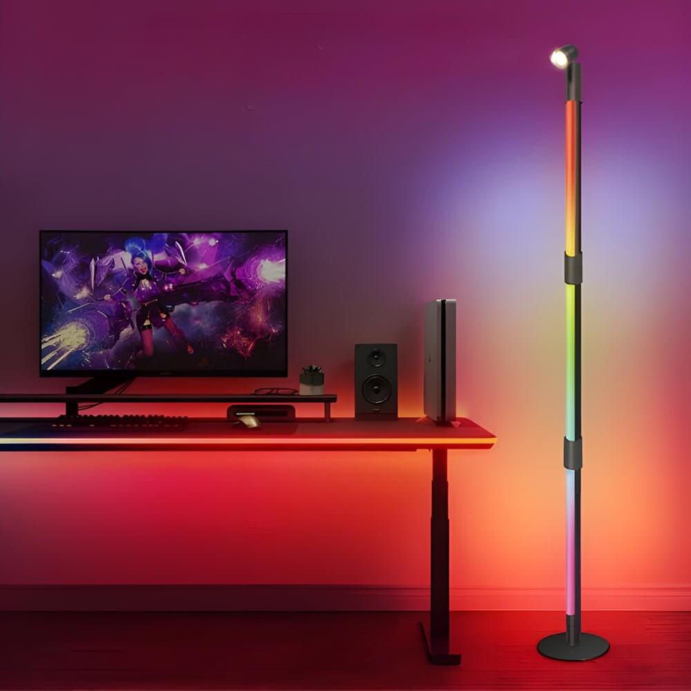 Colorful RGB Rotating LED Floor Lamp with Remote for Living Room Decor