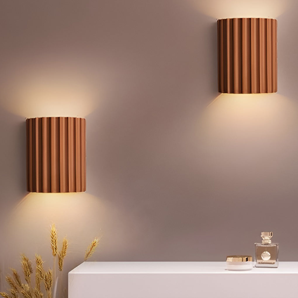 Nordic Ribbed Up and Down LED Wall Sconce for Living Room Bedroom