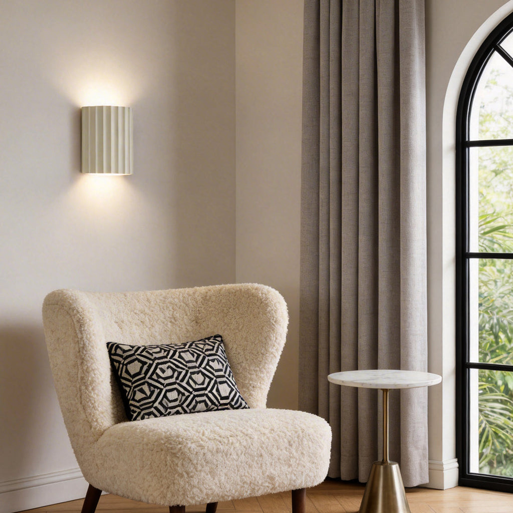 Nordic Ribbed Up and Down LED Wall Sconce for Living Room Bedroom