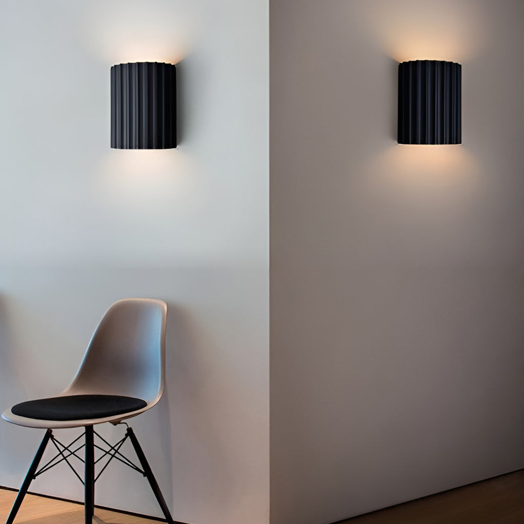 Nordic Ribbed Up and Down LED Wall Sconce for Living Room Bedroom