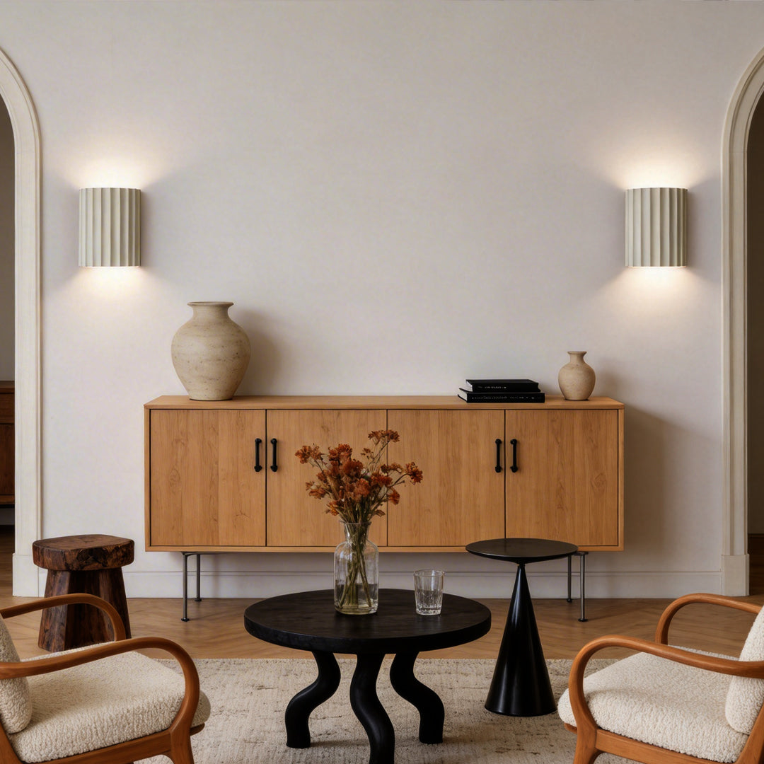 Nordic Ribbed Up and Down LED Wall Sconce for Living Room Bedroom