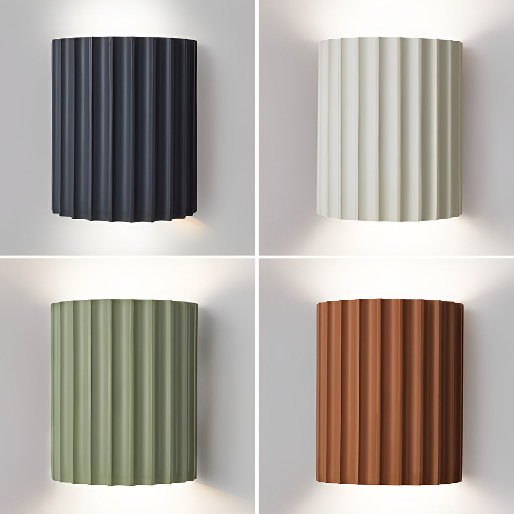 Nordic Ribbed Up and Down LED Wall Sconce for Living Room Bedroom