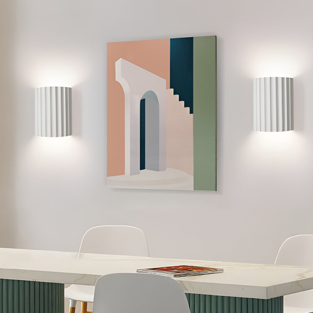Nordic Ribbed Up and Down LED Wall Sconce for Living Room Bedroom
