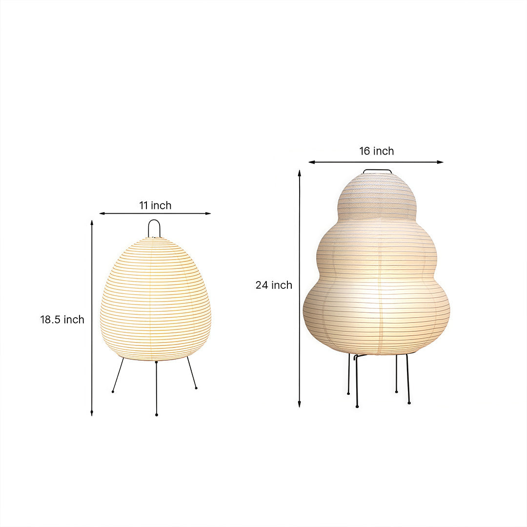 Minimalist White Rice Paper Table Lamp in Wabi-Sabi Style for Living Room
