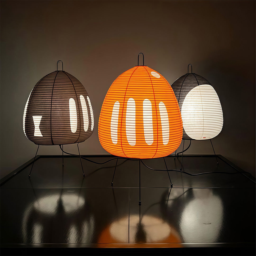 Minimalist White Rice Paper Table Lamp in Wabi-Sabi Style for Living Room