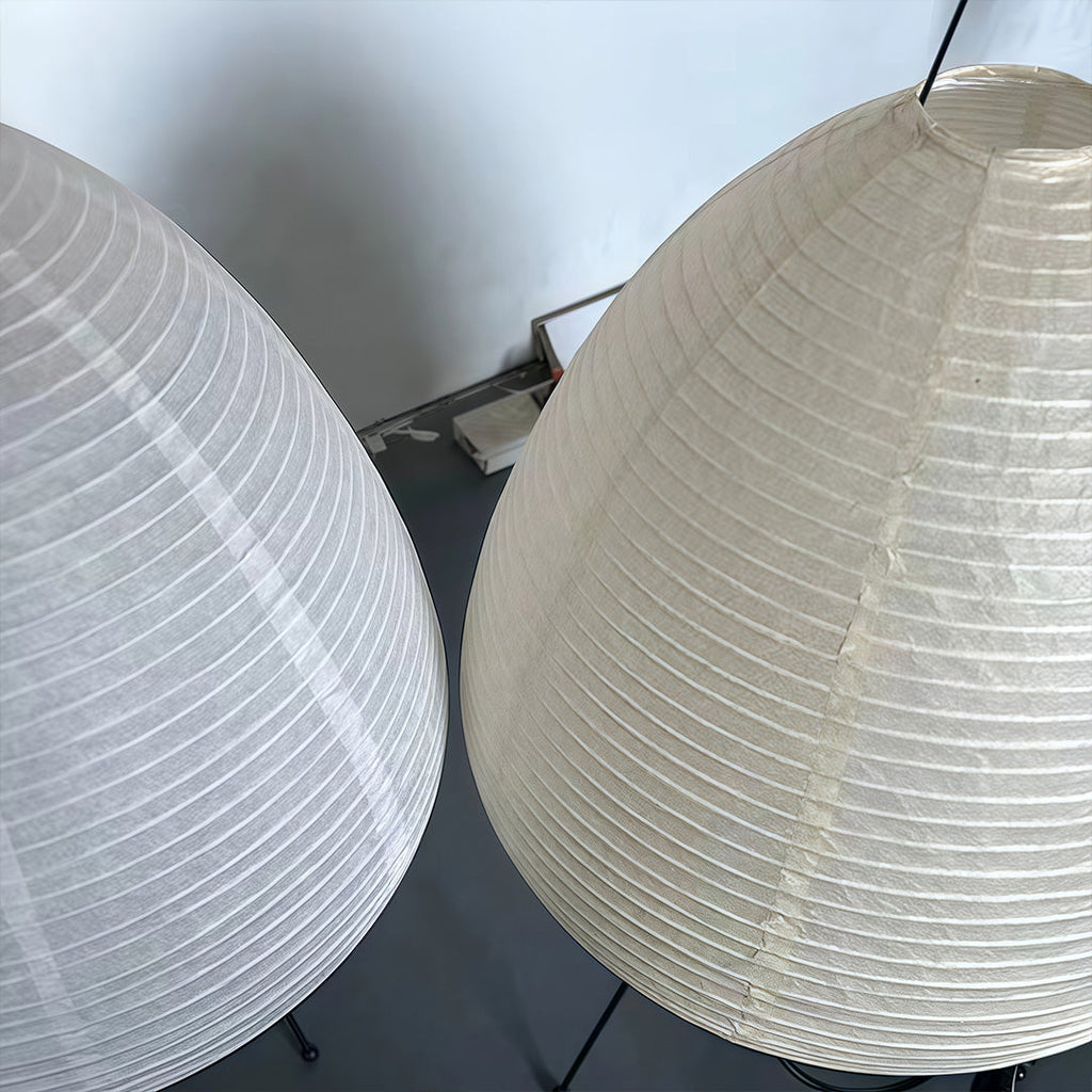 Minimalist White Rice Paper Table Lamp in Wabi-Sabi Style for Living Room