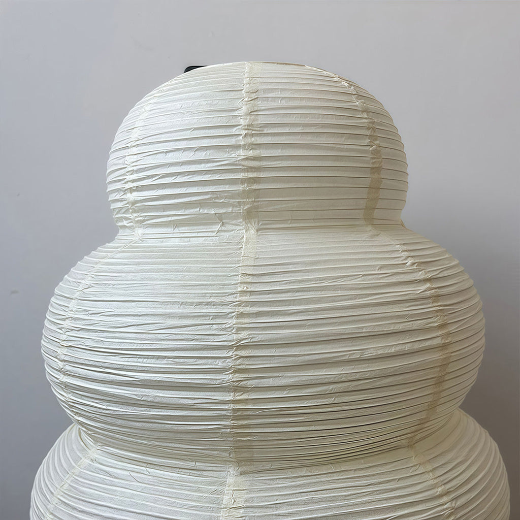 Minimalist White Rice Paper Table Lamp in Wabi-Sabi Style for Living Room