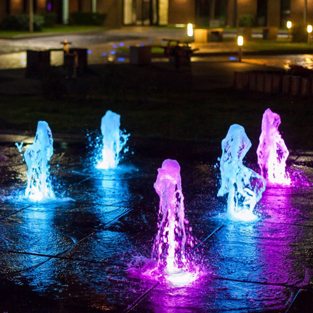 Modern Stainless Steel LED Water Fountain Light for Outdoor Decor