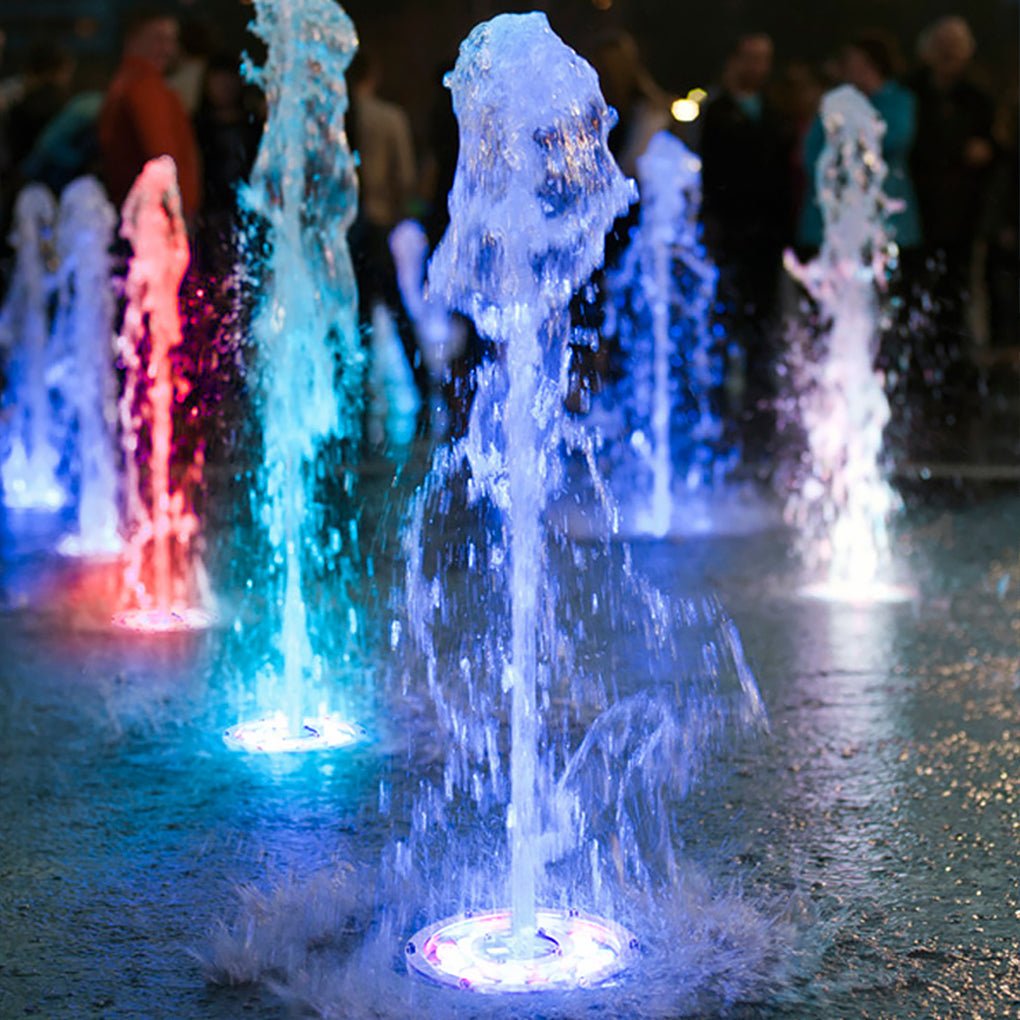 Modern Stainless Steel LED Water Fountain Light for Outdoor Decor