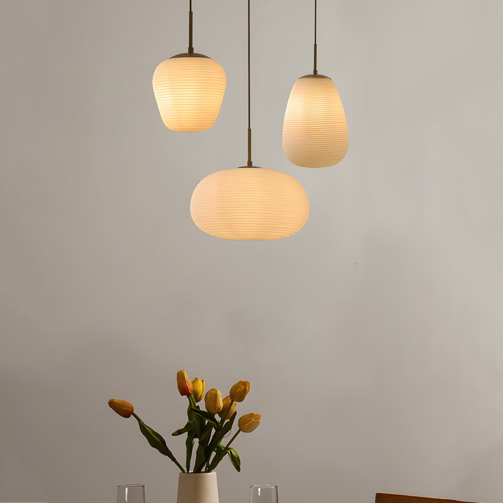 Elegant White Glass Pendant Light Fixture for Modern Dining or Living Room