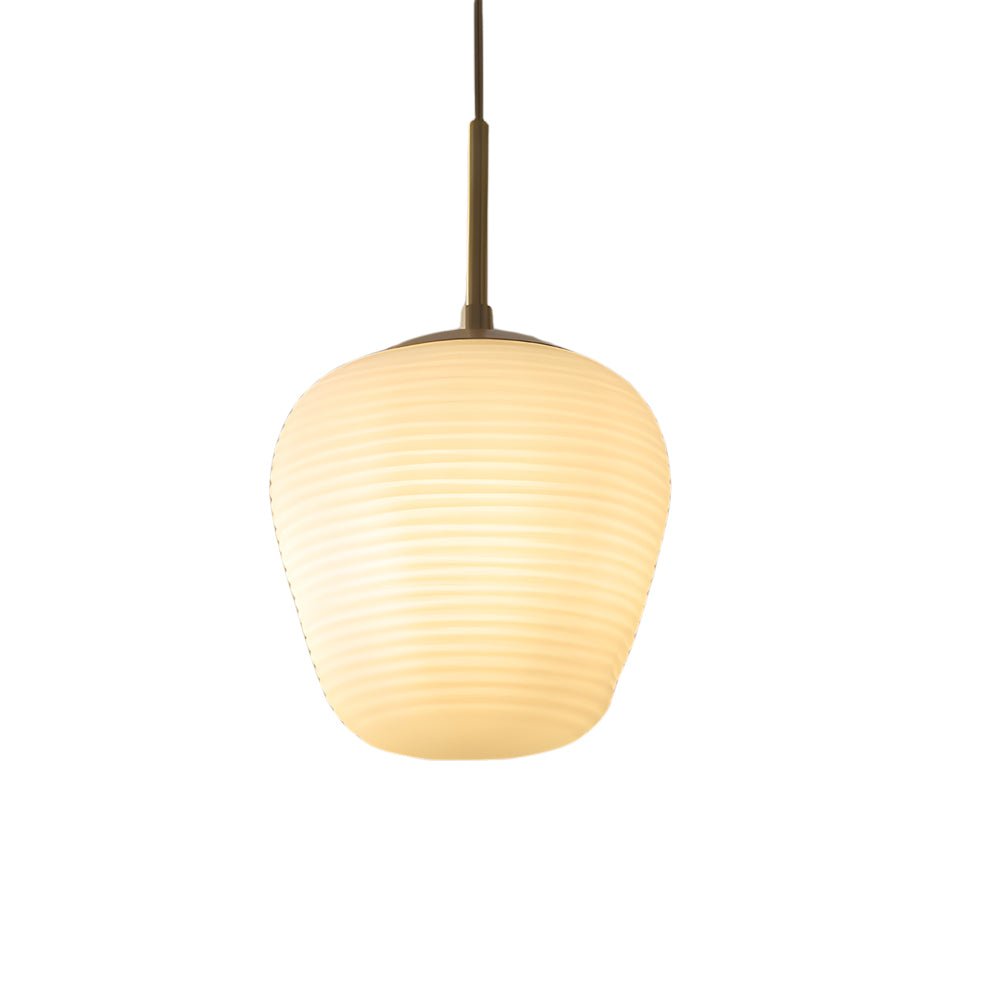 Elegant White Glass Pendant Light Fixture for Modern Dining Room Decor